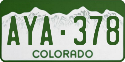 CO license plate AYA378