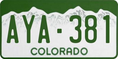 CO license plate AYA381
