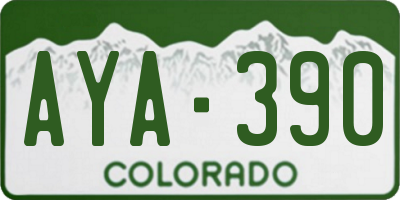 CO license plate AYA390