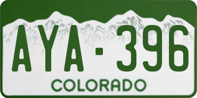 CO license plate AYA396