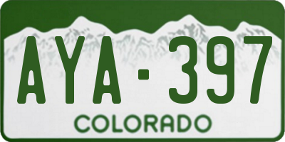 CO license plate AYA397