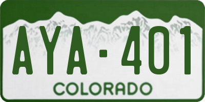 CO license plate AYA401