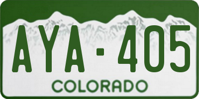 CO license plate AYA405
