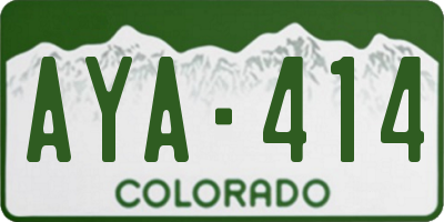 CO license plate AYA414