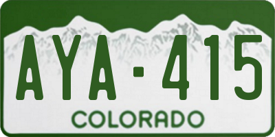 CO license plate AYA415