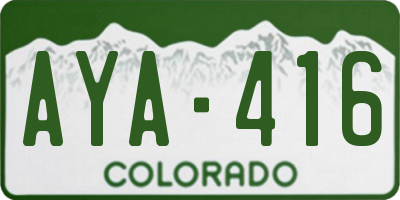 CO license plate AYA416