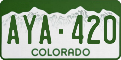 CO license plate AYA420