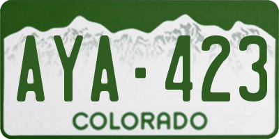 CO license plate AYA423