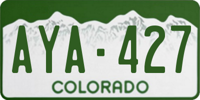 CO license plate AYA427