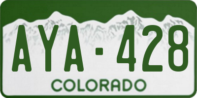CO license plate AYA428