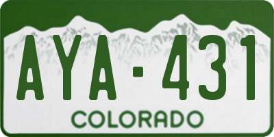 CO license plate AYA431