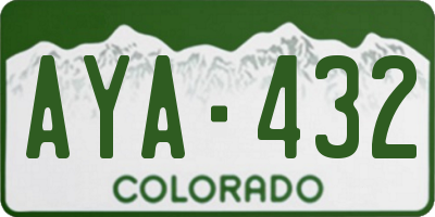 CO license plate AYA432