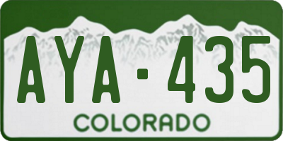 CO license plate AYA435