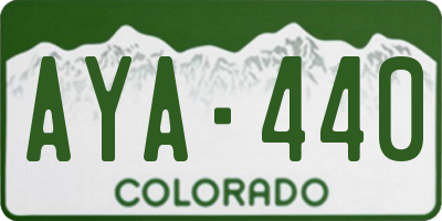 CO license plate AYA440