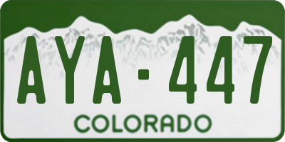 CO license plate AYA447