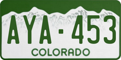 CO license plate AYA453