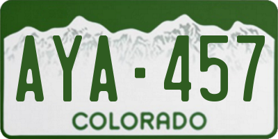 CO license plate AYA457