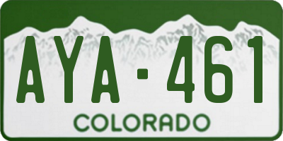 CO license plate AYA461