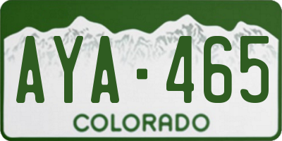 CO license plate AYA465