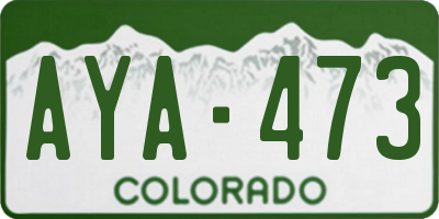 CO license plate AYA473