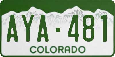 CO license plate AYA481