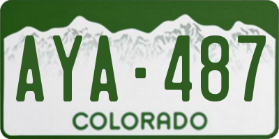 CO license plate AYA487