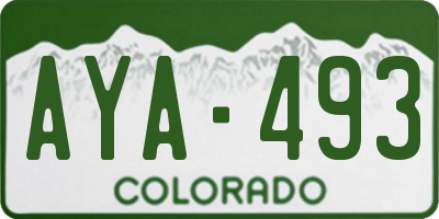 CO license plate AYA493