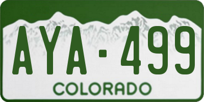 CO license plate AYA499