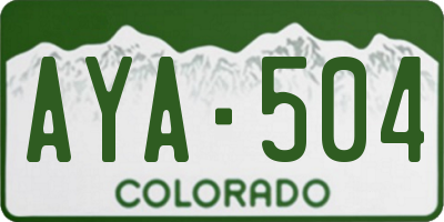 CO license plate AYA504