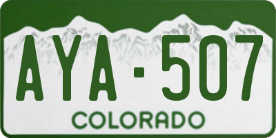 CO license plate AYA507