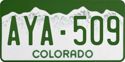 CO license plate AYA509