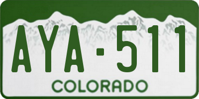 CO license plate AYA511