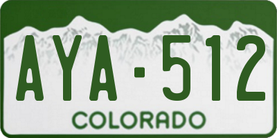 CO license plate AYA512