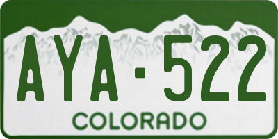 CO license plate AYA522