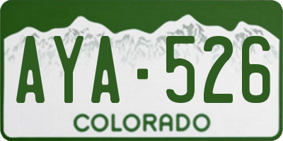 CO license plate AYA526