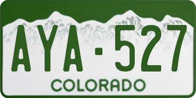 CO license plate AYA527