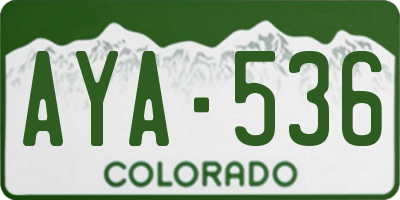 CO license plate AYA536