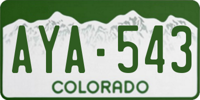 CO license plate AYA543