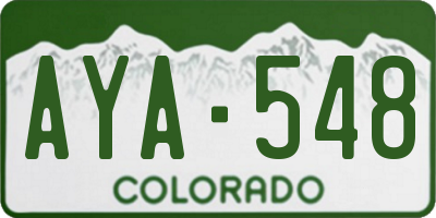 CO license plate AYA548