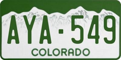 CO license plate AYA549