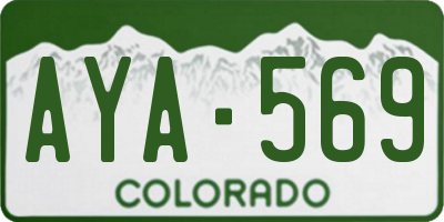 CO license plate AYA569
