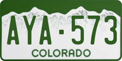 CO license plate AYA573