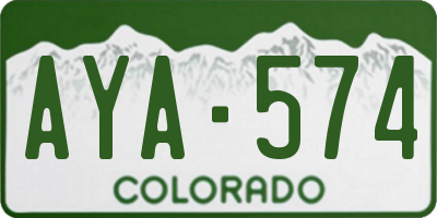 CO license plate AYA574