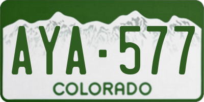 CO license plate AYA577