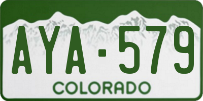 CO license plate AYA579