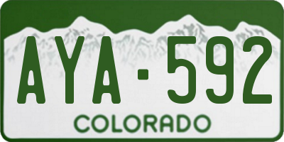 CO license plate AYA592