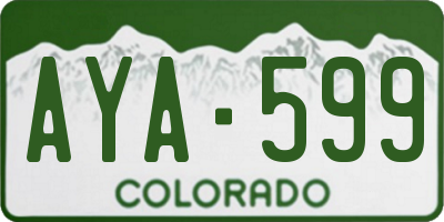 CO license plate AYA599