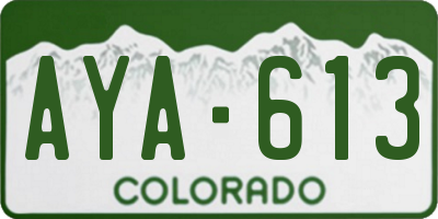 CO license plate AYA613
