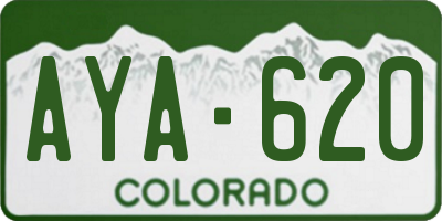 CO license plate AYA620
