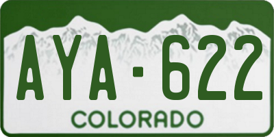 CO license plate AYA622